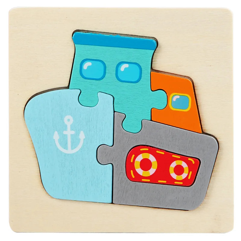 3D Wooden Animal Puzzle for Kids