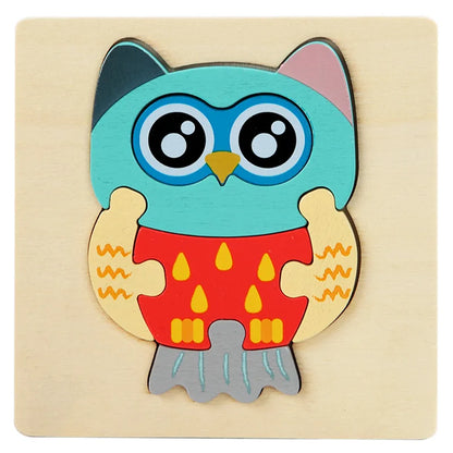 3D Wooden Animal Puzzle for Kids