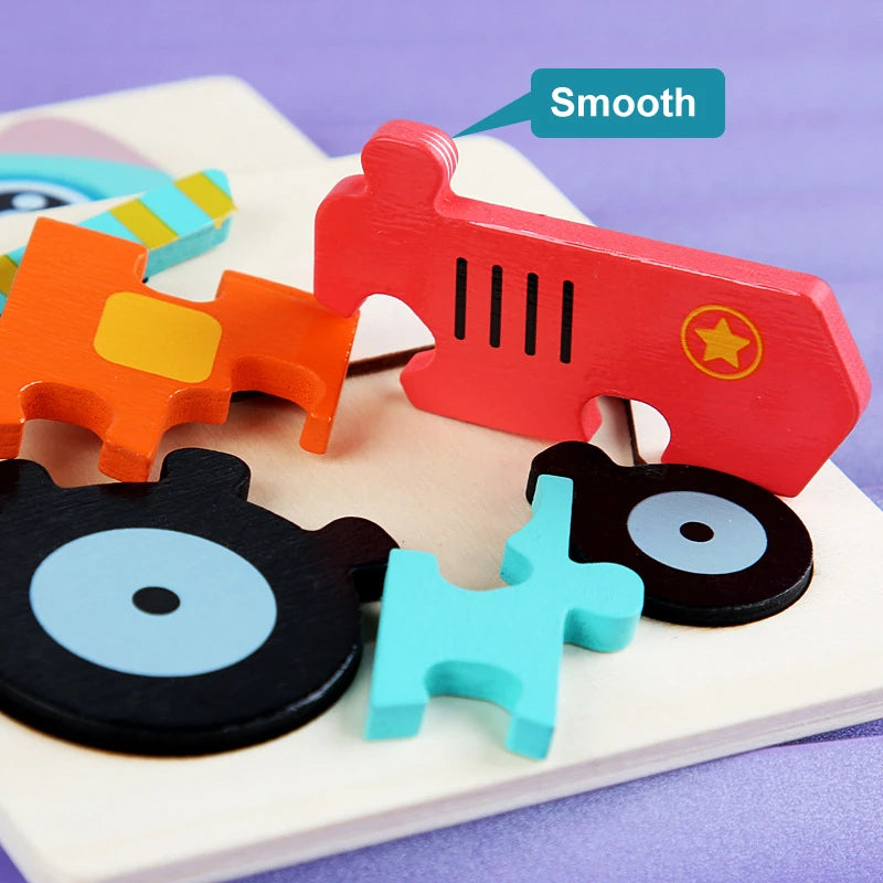 3D Wooden Animal Puzzle for Kids