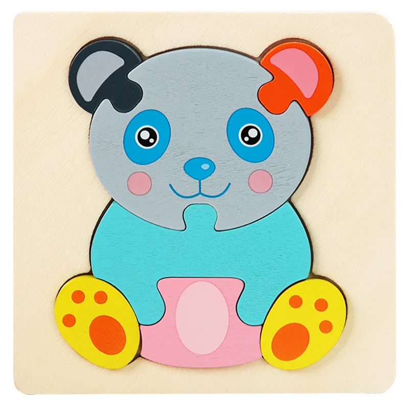 3D Wooden Animal Puzzle for Kids