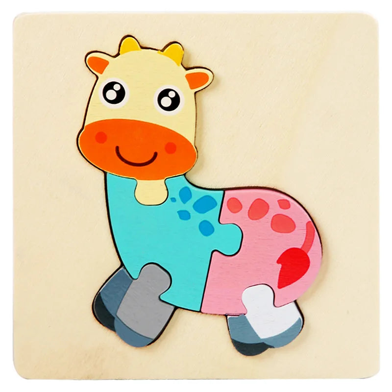 3D Wooden Animal Puzzle for Kids