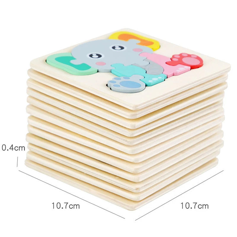 3D Wooden Animal Puzzle for Kids