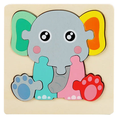 3D Wooden Animal Puzzle for Kids