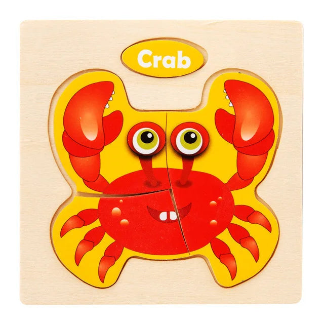 3D Wooden Animal Puzzle for Kids