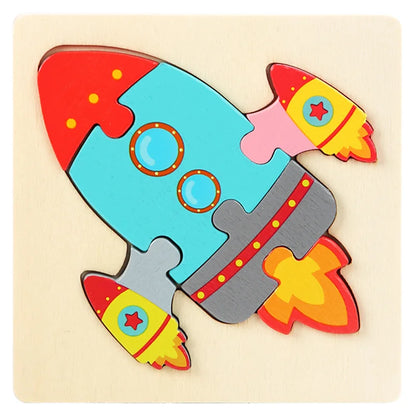 3D Wooden Animal Puzzle for Kids