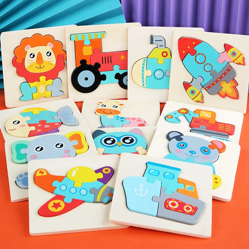 3D Wooden Animal Puzzle for Kids