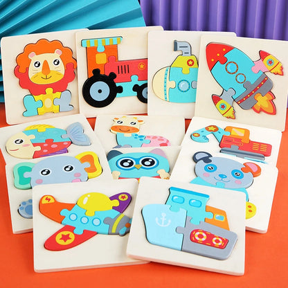 3D Wooden Animal Puzzle for Kids