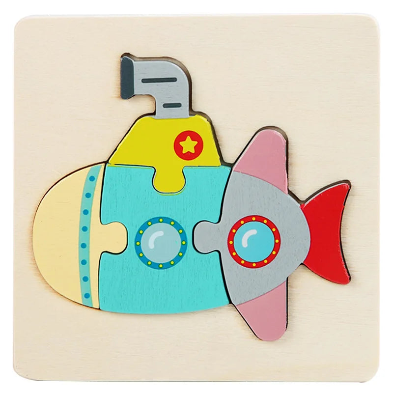 3D Wooden Animal Puzzle for Kids