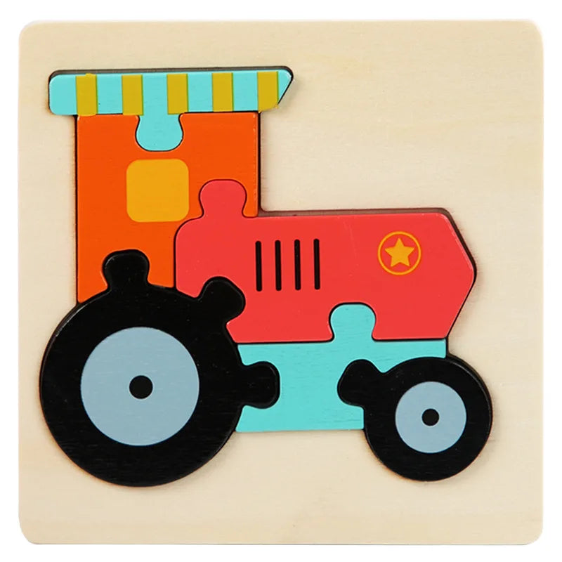 3D Wooden Animal Puzzle for Kids