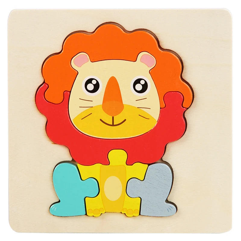 3D Wooden Animal Puzzle for Kids