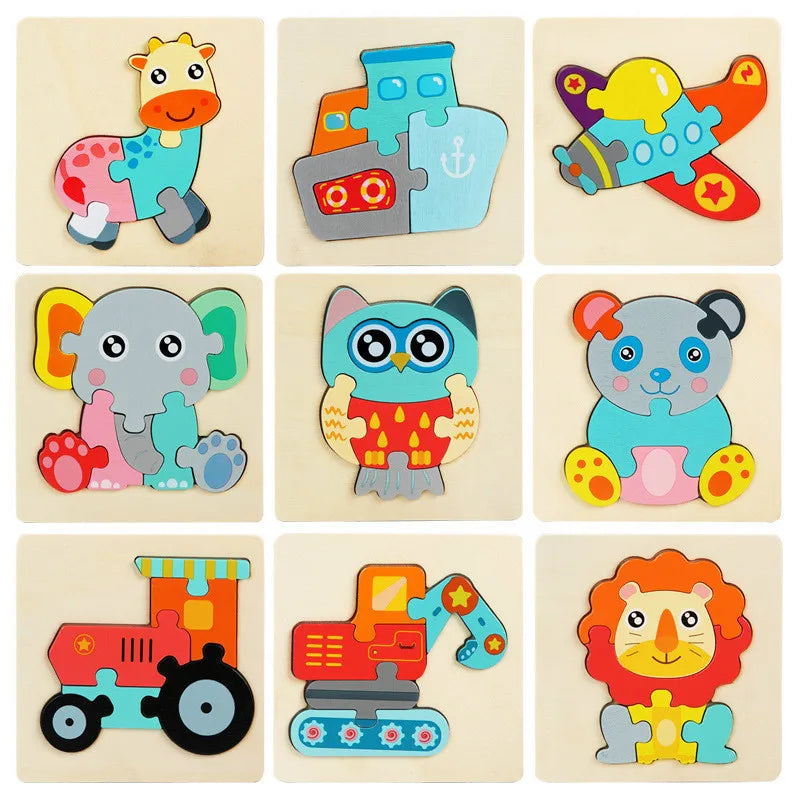 3D Wooden Animal Puzzle for Kids