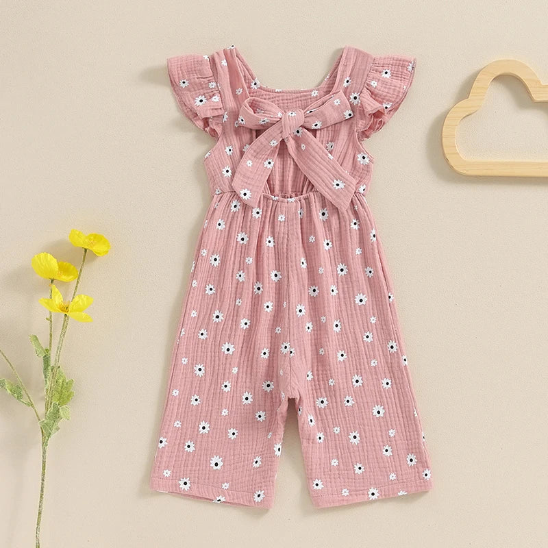 Girls Cotton Floral Summer Romper