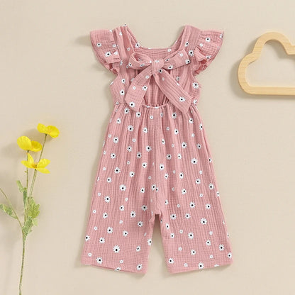 Girls Cotton Floral Summer Romper