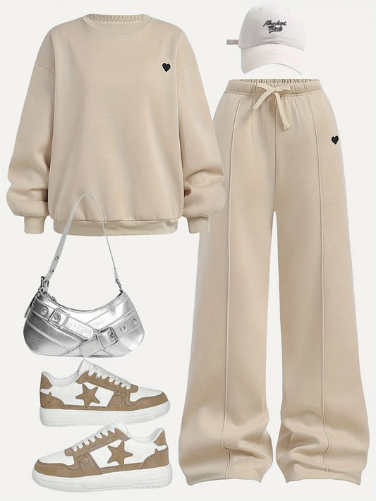 Girls’ Autumn 2-Piece Outfit – Pullover & Pants