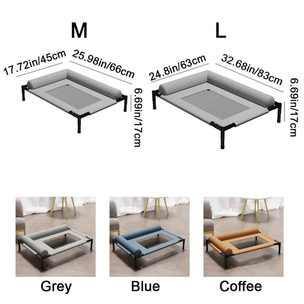 Elevated Mesh Pet Bed with Pillow