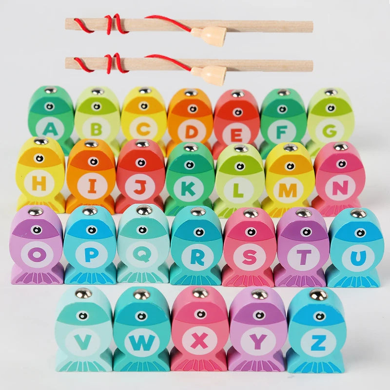Wooden Educational Fishing Game for Kids