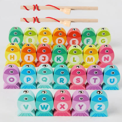 Wooden Educational Fishing Game for Kids