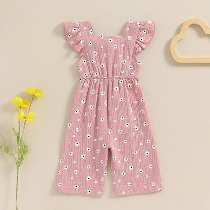 Girls Cotton Floral Summer Romper