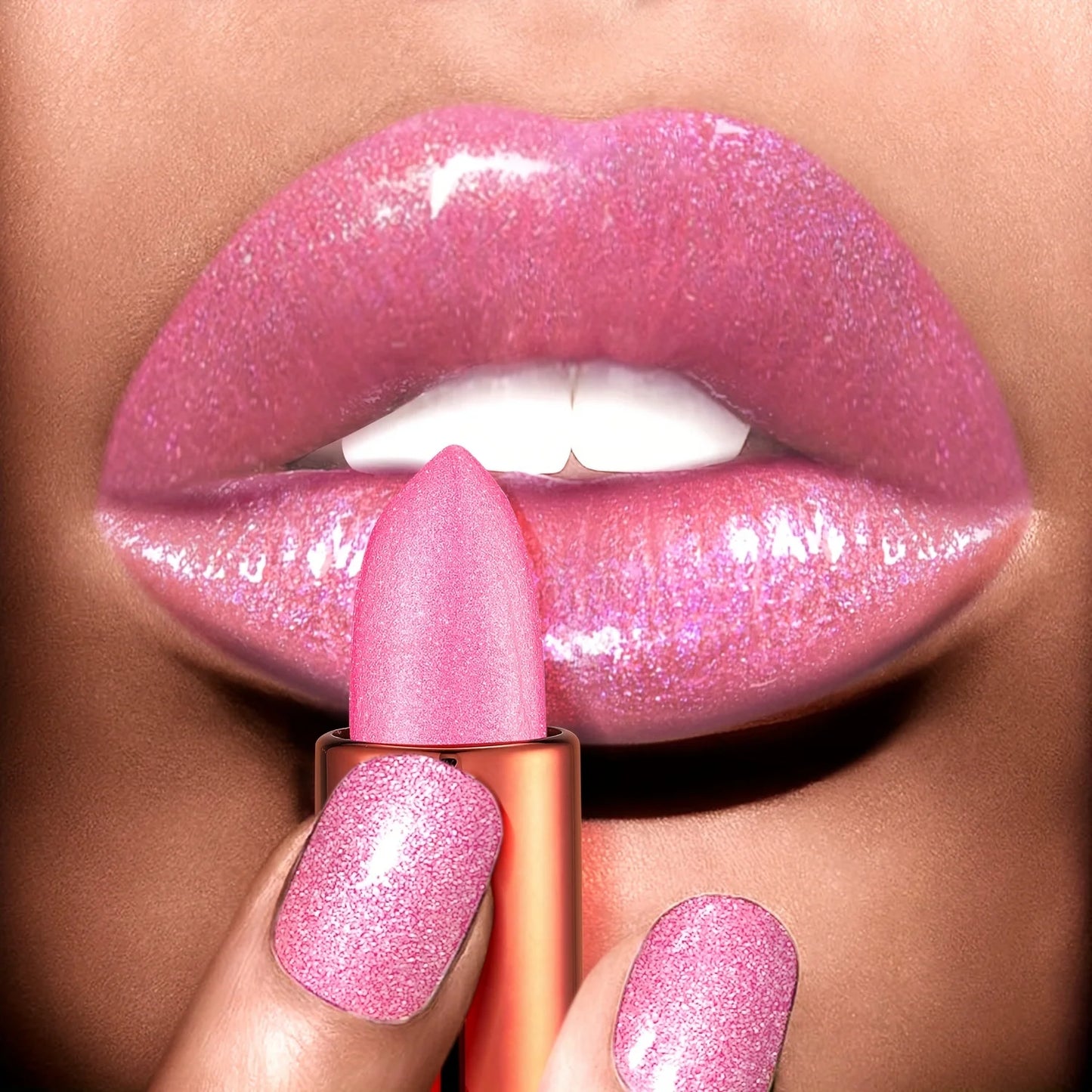 Rose Smoke Glitter Lip Powder