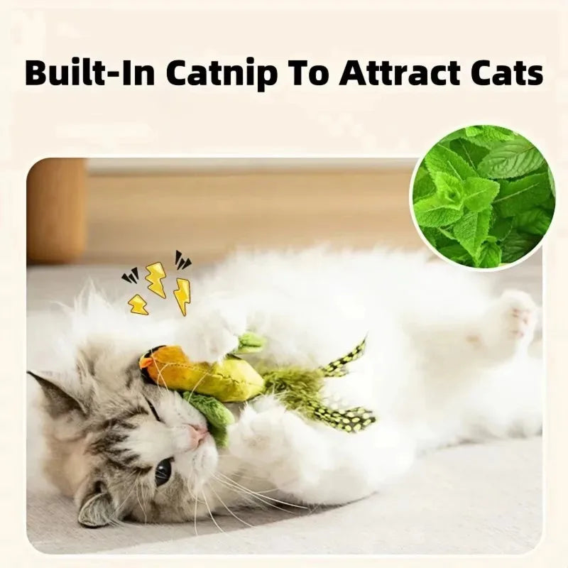 Bird Sound Cat Toy with Elastic Rope