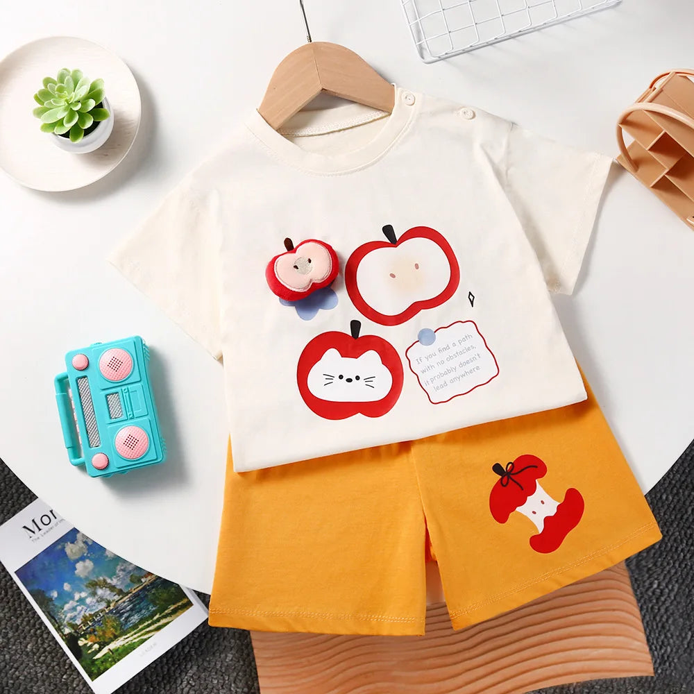 Kids Summer Cotton T-Shirt & Shorts Set