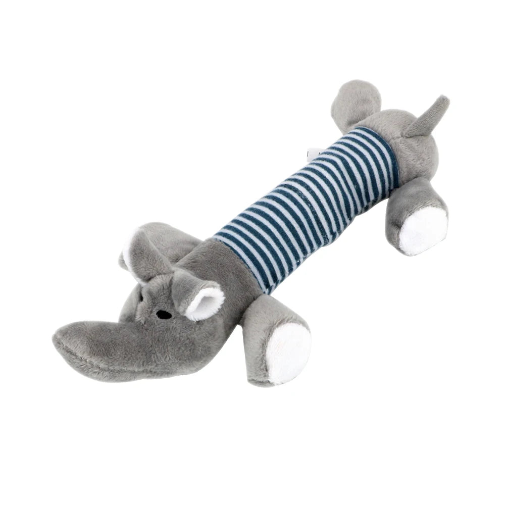 Plush Squeaky Pet Toys – Elephant, Duck, Pig