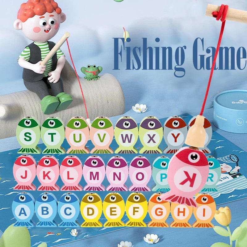Wooden Educational Fishing Game for Kids