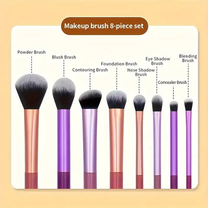 8-Piece Soft Makeup Brush Set