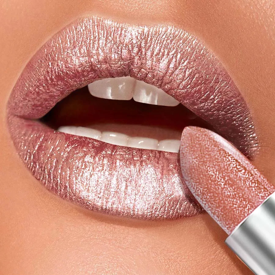 Metallic Red Glitter Lipstick
