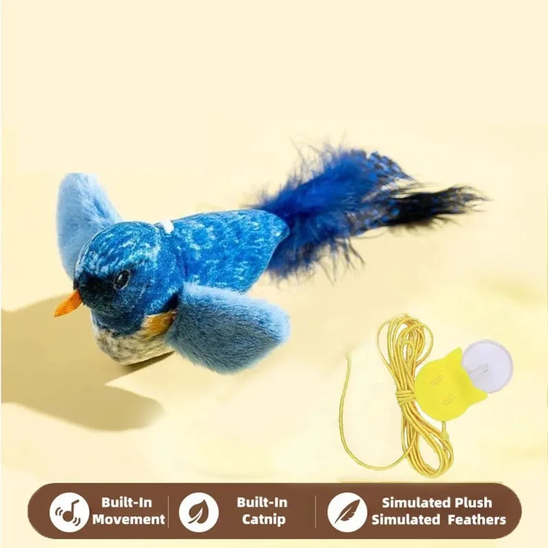Bird Sound Cat Toy with Elastic Rope
