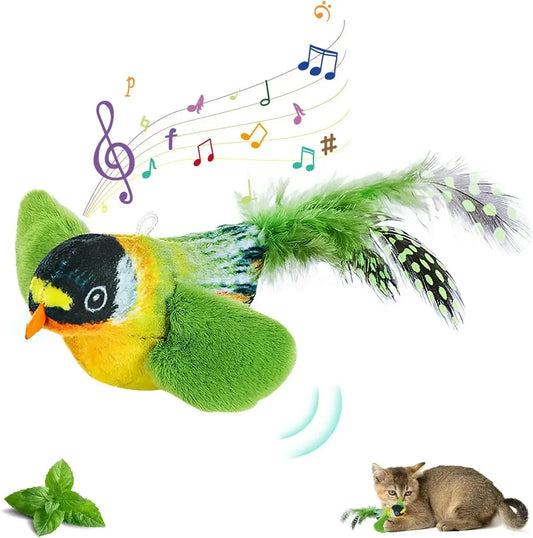 Bird Sound Cat Toy with Elastic Rope