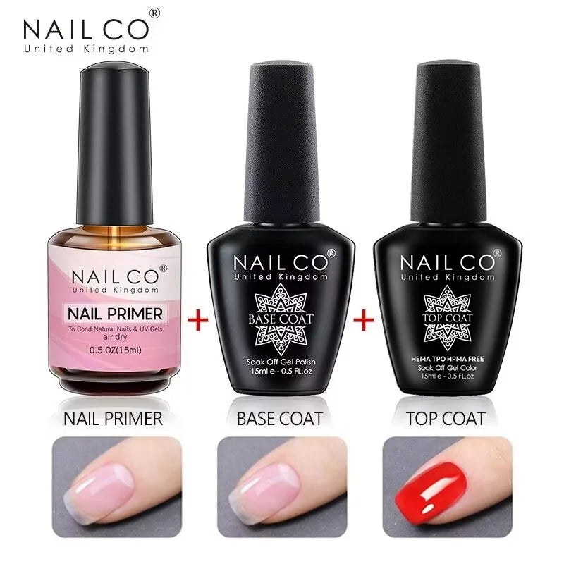 NAILCO 15ml Gel Nail Kit – Base & Top Coat