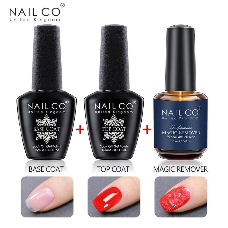 NAILCO 15ml Gel Nail Kit – Base & Top Coat