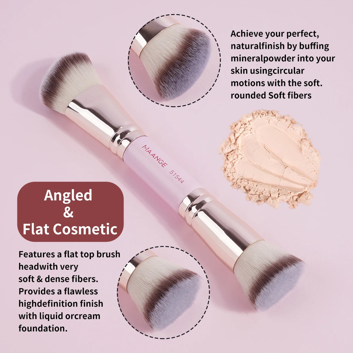 MAANGE 4-Piece Dual-Ended Makeup Brush Set