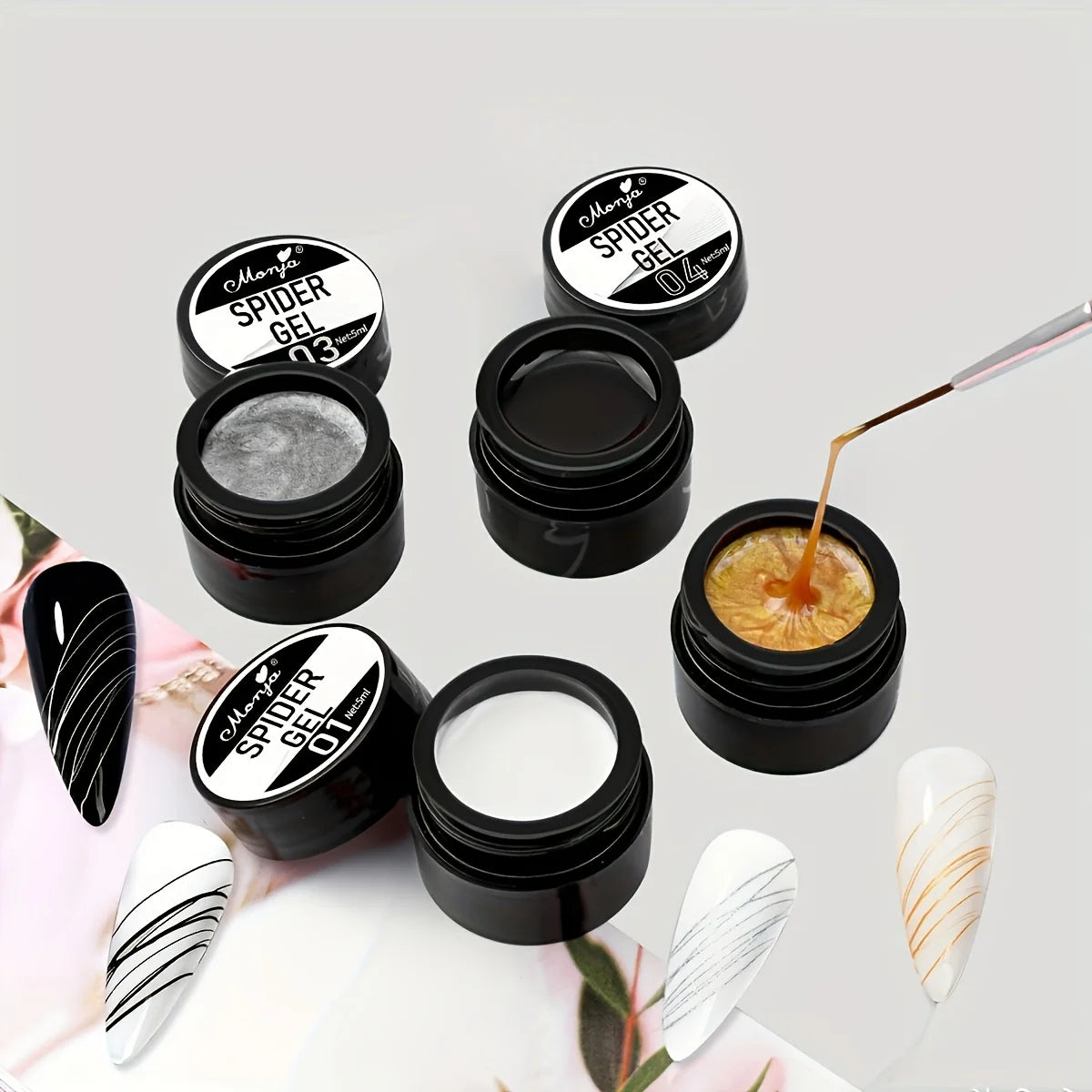 4-Color Nail Art Gel Polish Set