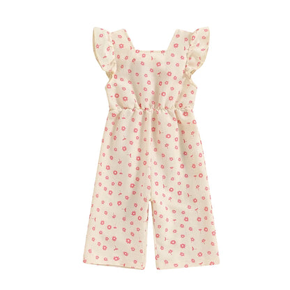 Girls Cotton Floral Summer Romper