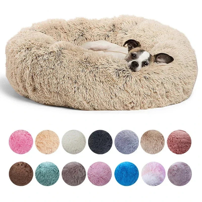 Round Plush Pet Bed – Large & Medium Dogs