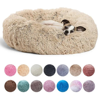 Round Plush Pet Bed – Large & Medium Dogs