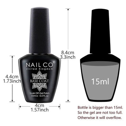 NAILCO 15ml Gel Nail Kit – Base & Top Coat
