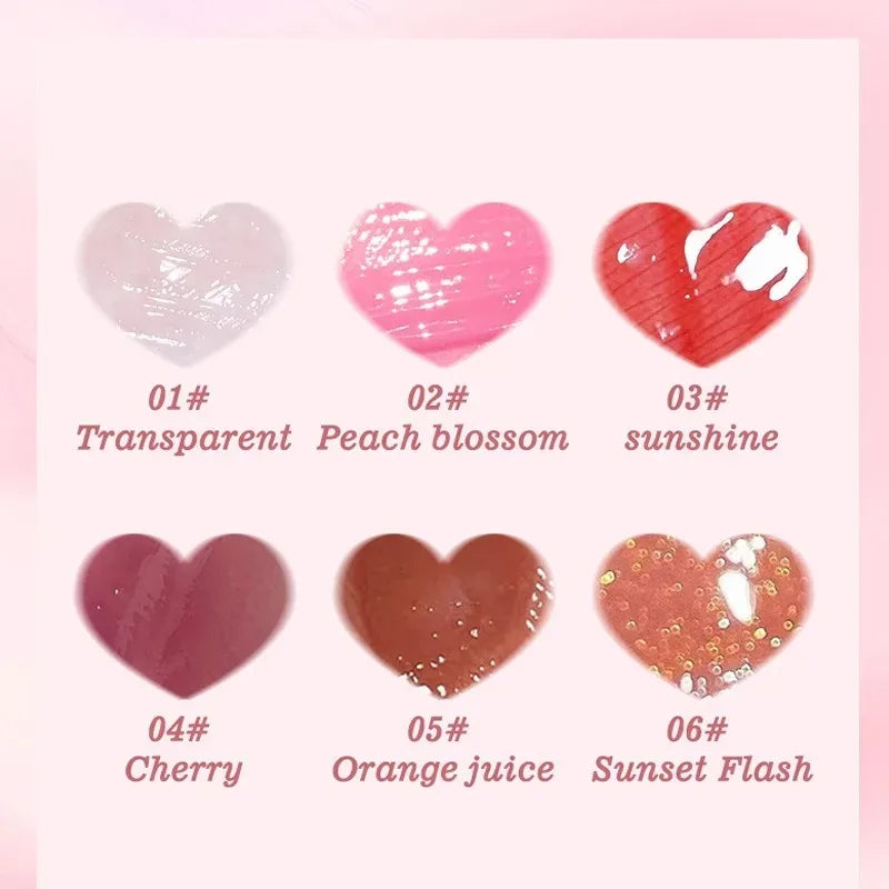 6PCS Hydrating Lip Gloss Set – Transparent & Plumping