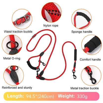 Heavy-Duty 7.8ft Dog Leash with Padded Handle