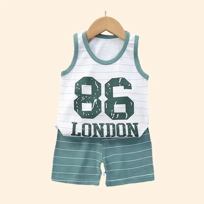 Kids Summer Cotton Vest & Shorts Set