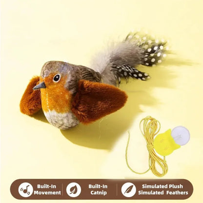 Bird Sound Cat Toy with Elastic Rope