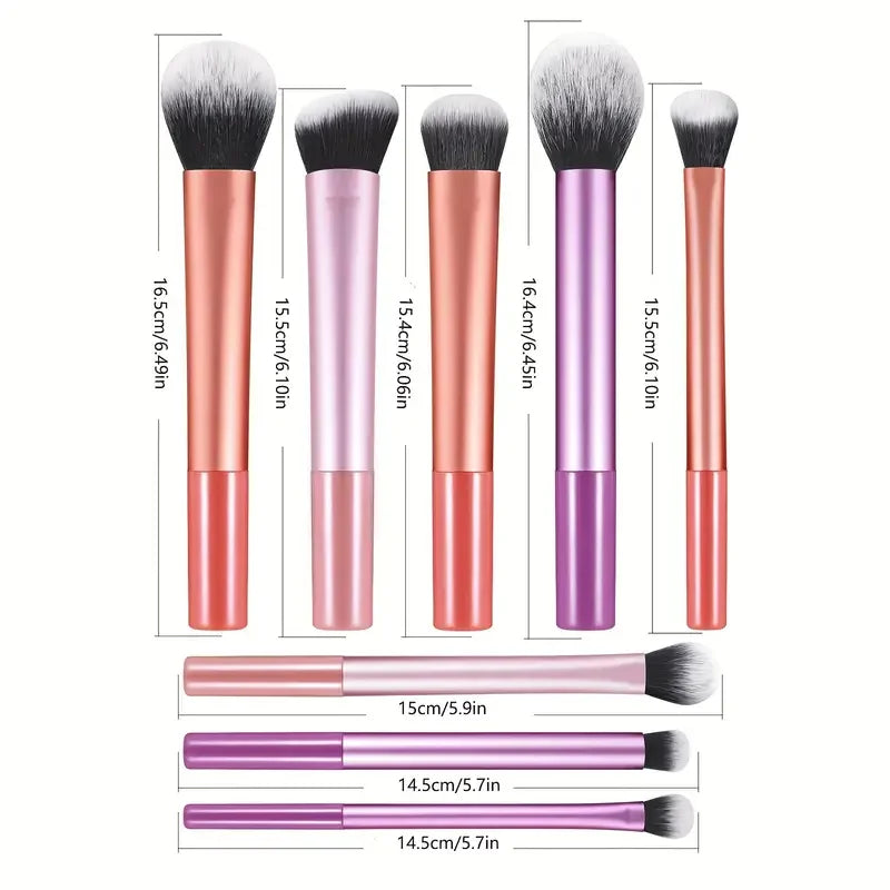 8-Piece Soft Makeup Brush Set