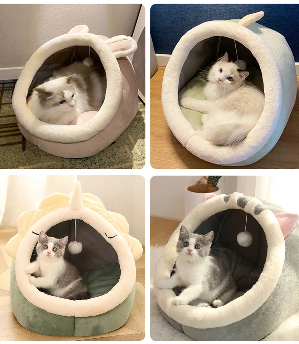 Cartoon Deep Sleep Cat & Pet Bed