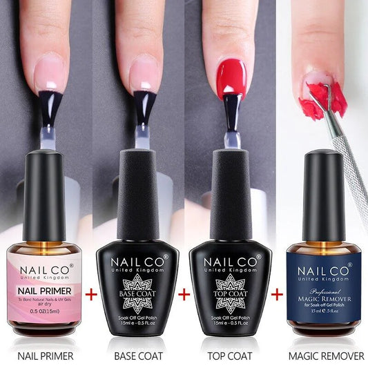 NAILCO 15ml Gel Nail Kit – Base & Top Coat