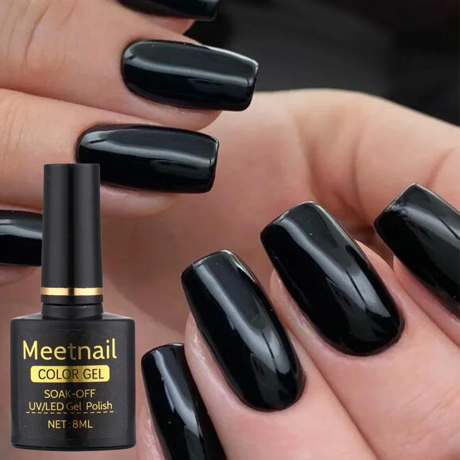 2-Piece Black & White Gel Nail Set