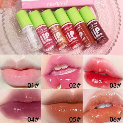 6PCS Hydrating Lip Gloss Set – Transparent & Plumping