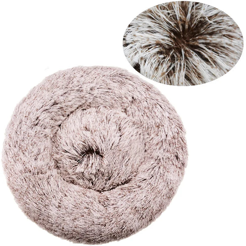 Round Plush Pet Bed – Large & Medium Dogs