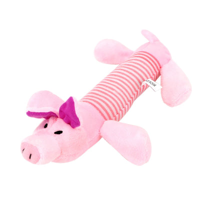 Plush Squeaky Pet Toys – Elephant, Duck, Pig